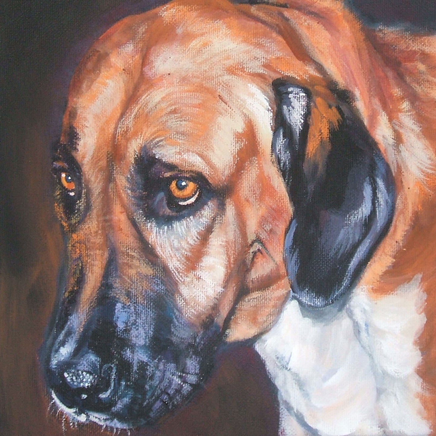 Anatolian Shepherd portrait CANVAS print of LA Shepard painting 8x8 dog art