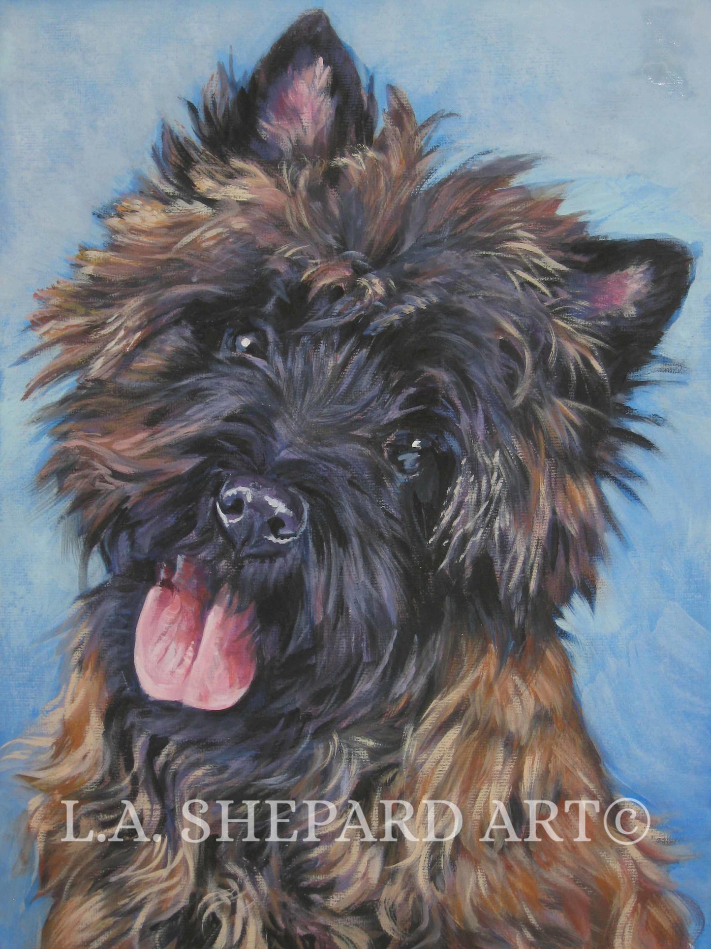 CAIRN TERRIER dog art portrait Canvas PRINT of LAShepard painting 8x10"
