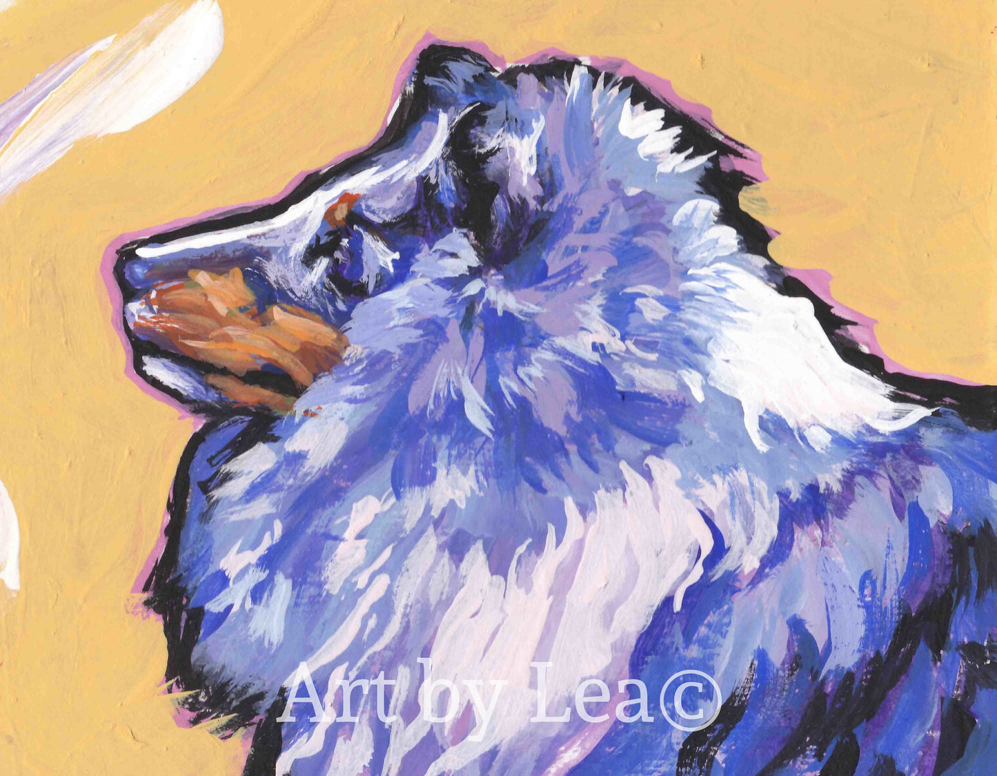 Shetland Sheepdog Sheltie portrait print of bright pop art painting 8.5x11" LEA