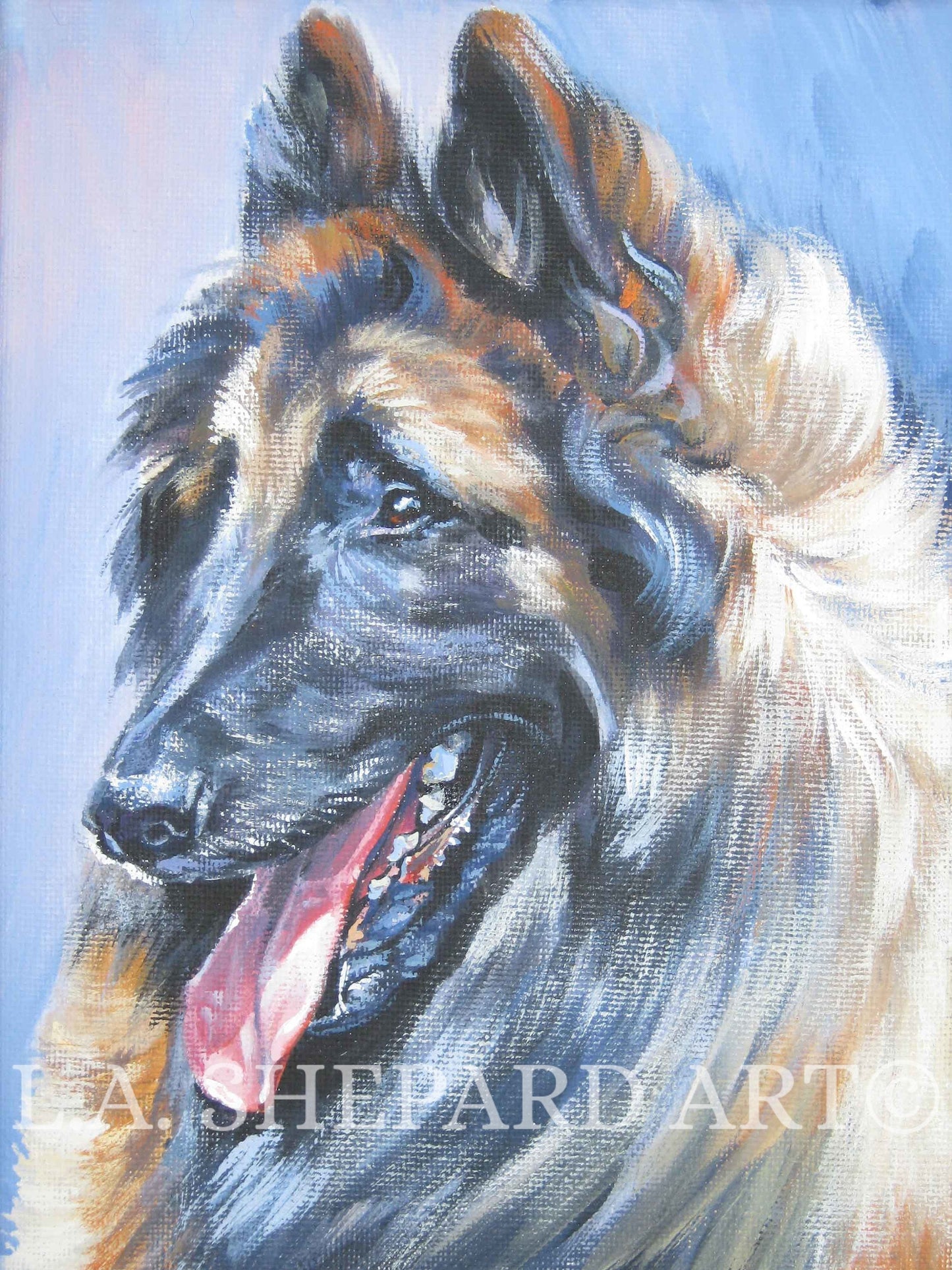 Belgian TERVUREN dog art PORTRAIT PRINT of LAShepard painting 8x10"
