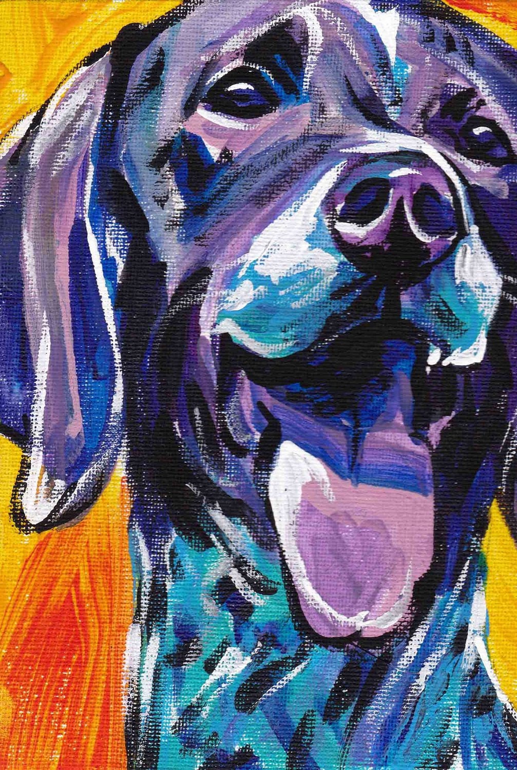 German Shorthaired pointer gsp art print pop dog art bright colors 13x19"
