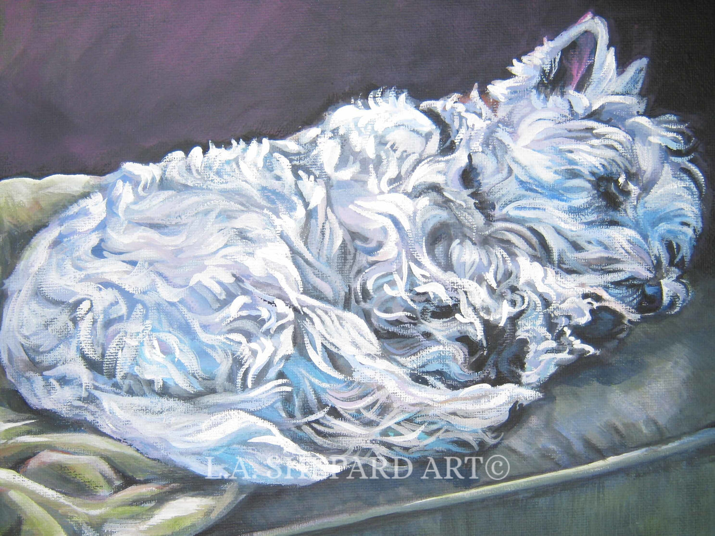West Highland Terrier westie Dog art print of LA Shepard painting 8x10