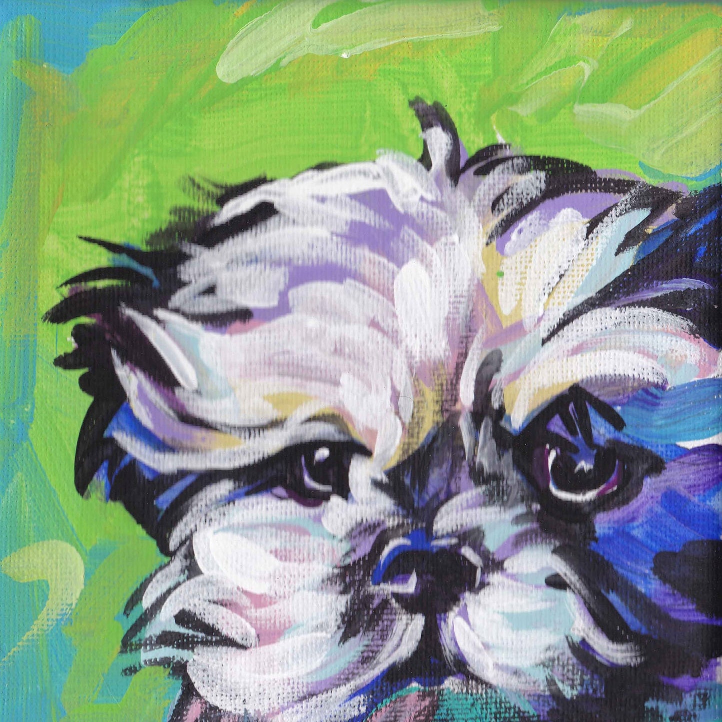Shih Tzu art print modern Dog art pop dog art bright colors 12x12