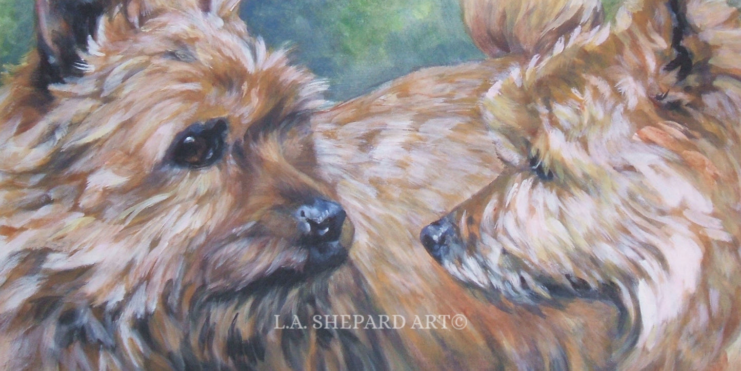 NORWICH TERRIER dog portrait ART canvas print of LAShepard painting 5x10