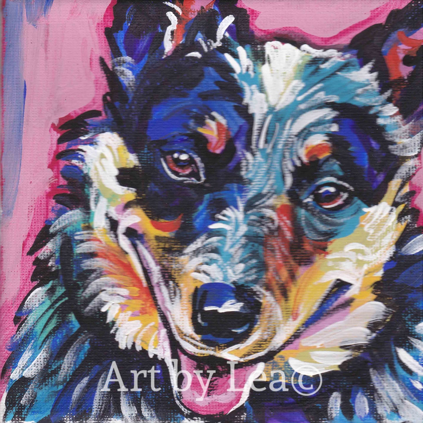 Australian Cattle Dog art BLUE HEELER PRINT pop art 12x12"