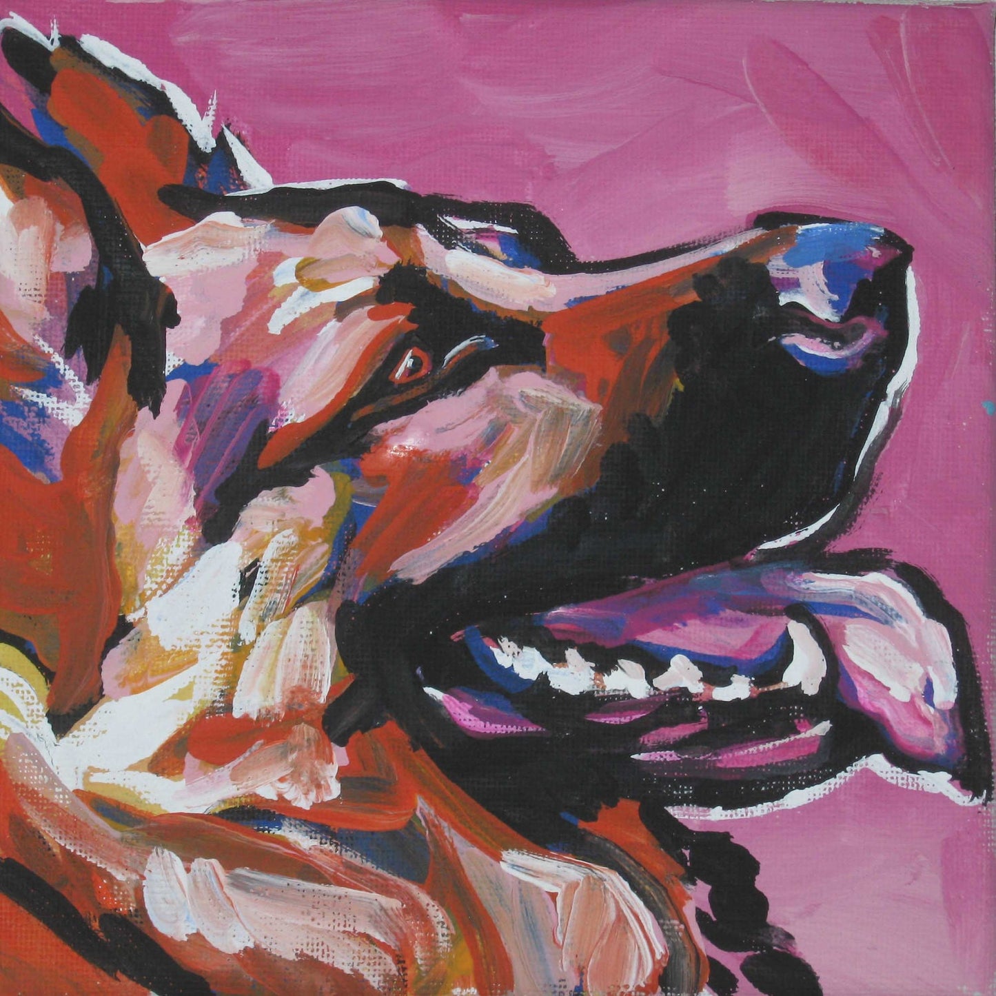German Shepherd modern Dog art print pop art bright colors 12x12