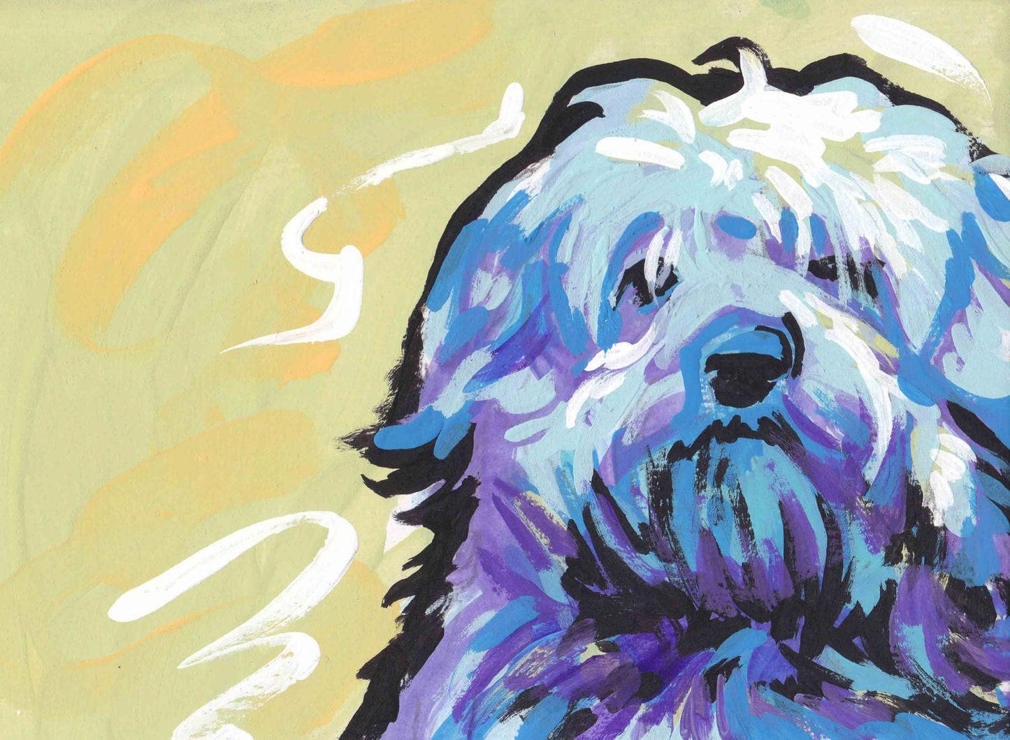 Havanese portrait art print pop dog art bright colors 8.5x11 giclee print