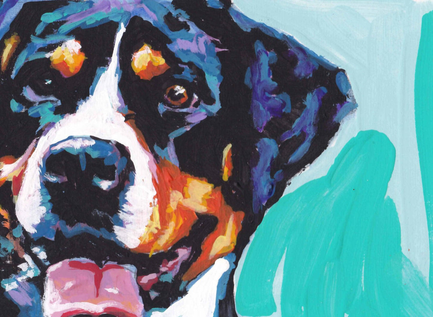 Greater Swiss Mountain Dog art print pop art bright colors 13x19"