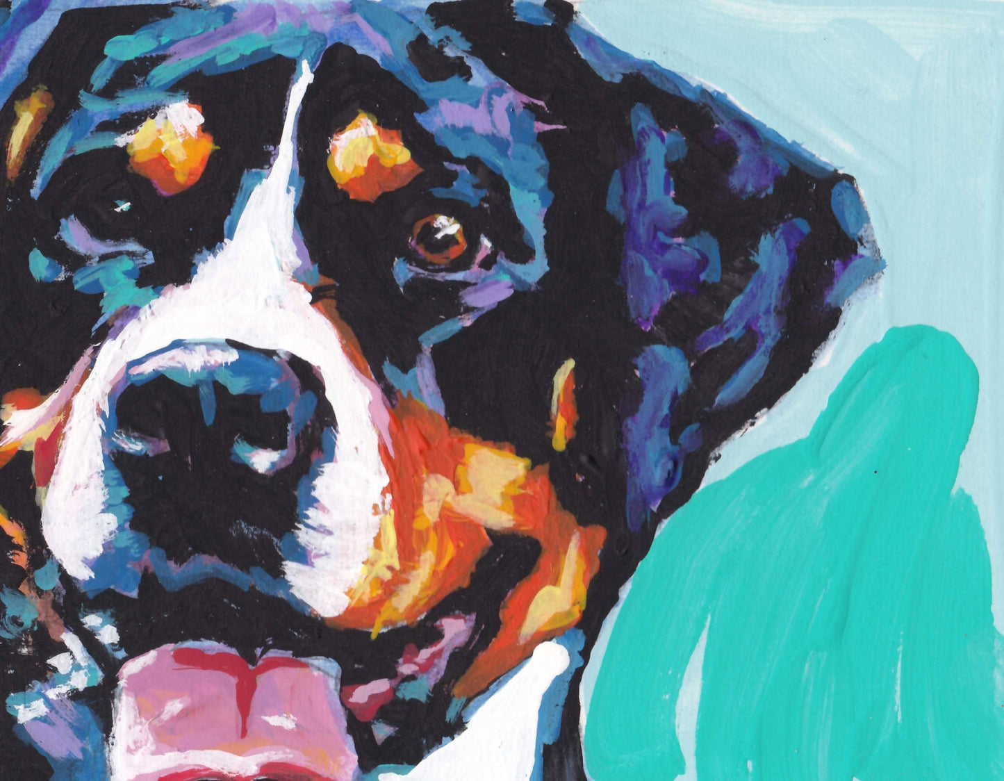 Greater Swiss Mountain Dog art print pop dog art bright colors 8.5x11" swissy
