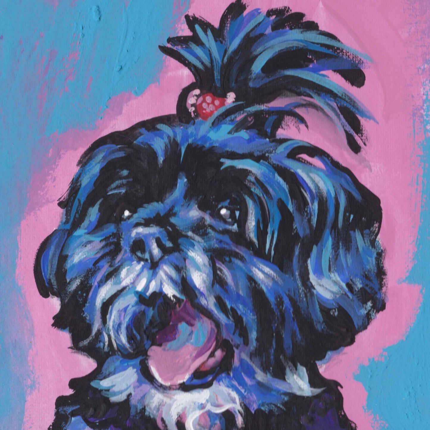 Shih Tzu dog art print of pop art painting bright colors 12x12" colorful portrait art