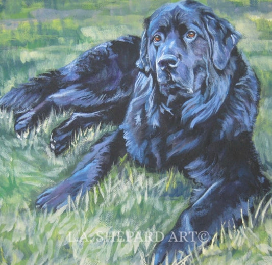 Newfoundlander Laying in the Grass by Artist LA Shepard