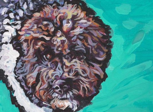 Lagotto Romagnolo modern Dog art print of pop dog painting bright colors 13x19
