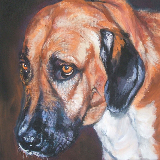 Anatolian Shepherd portrait CANVAS print of LA Shepard painting 8x8 dog art
