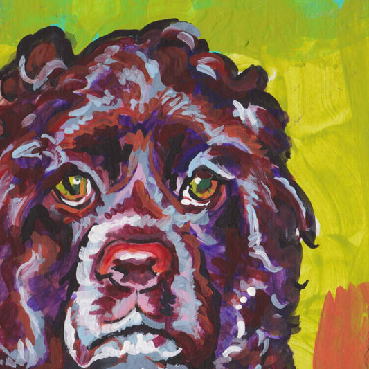 COCKER SPANIEL dog portrait PRINT of pop art painting bright colors 8x8