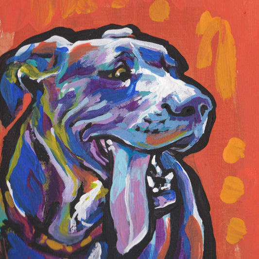 GREAT DANE dog portrait art PRINT of pop art painting bright colors 12x12"