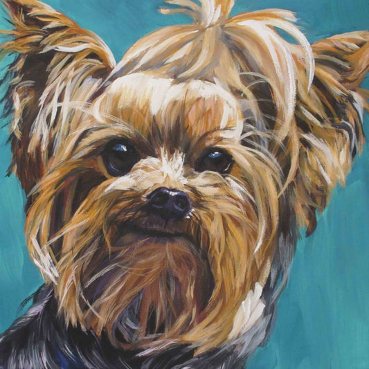Yorkshire Terrier YORKIE dog PORTRAIT art PRINT of LAShepard painting 12x12"
