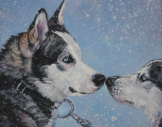 Siberian Husky dog art print of LA Shepard painting 11x14
