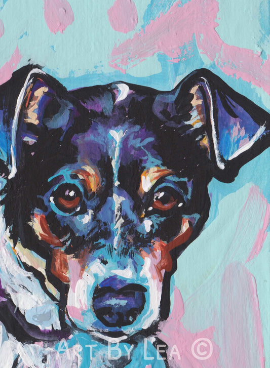 Smooth Fox Terrier art print of modern Dog pop art painting bright colors 13x19"