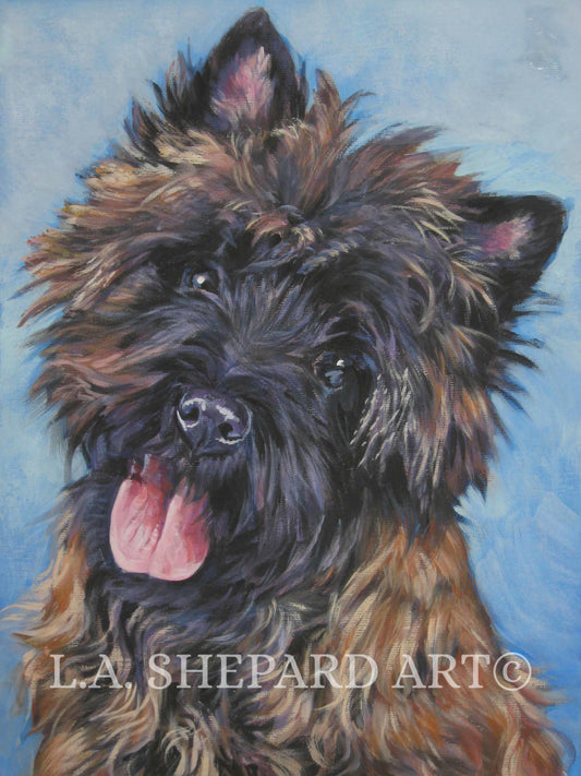 CAIRN TERRIER dog art portrait Canvas PRINT of LAShepard painting 8x10"