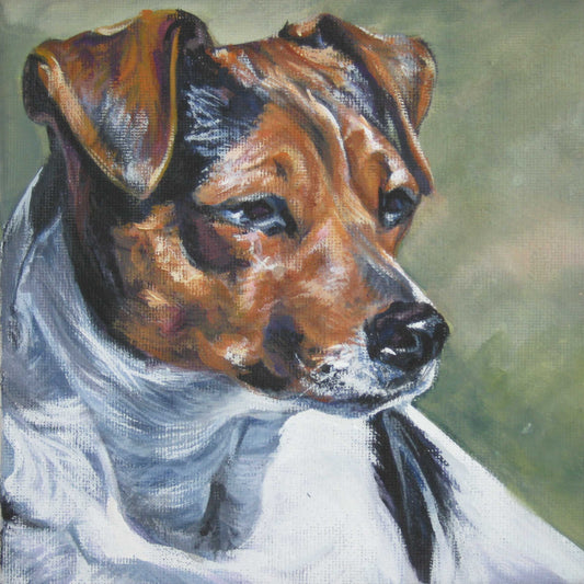 Danish Swedish Farmdog art CANVAS print of LA Shepard painting 8x8 dog potrait