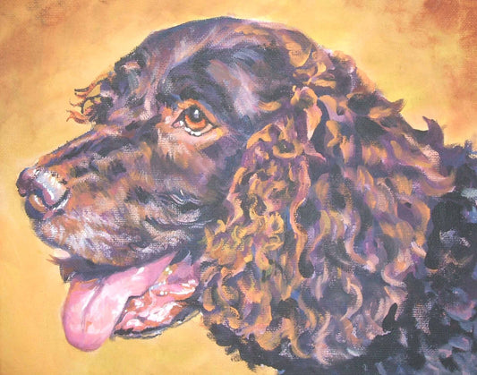 American Water Spaniel dog art portrait CANVAS print of LA Shepard painting 11x14