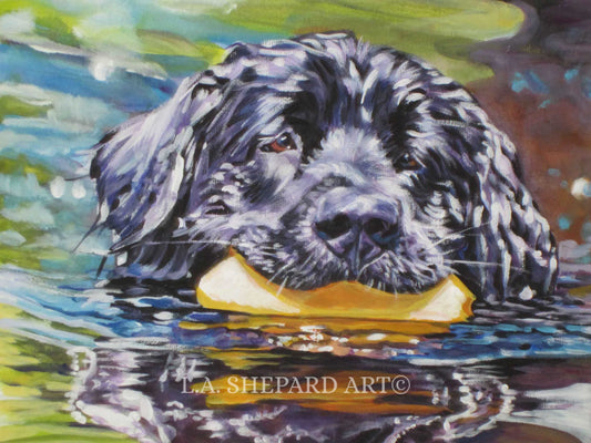 Newfoundland dog art print of LA Shepard painting 8x10" portrait
