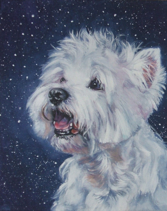 West Highland Terrier westie art print CANVAS print of LA Shepard painting 8x10 dog art
