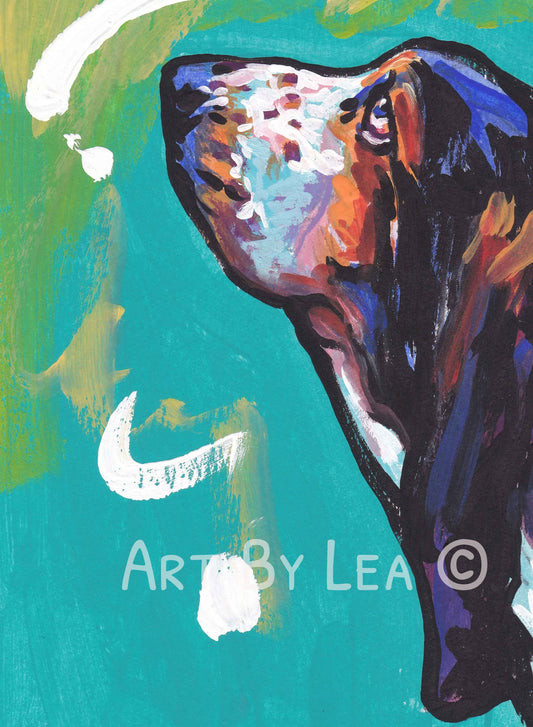 Basset Hound art PRINT of pop art painting bright colors dog portrait 13x19"