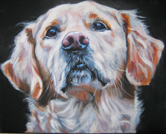 GOLDEN RETRIEVER dog art portrait PRINT of L.A.Shepard painting 8x10