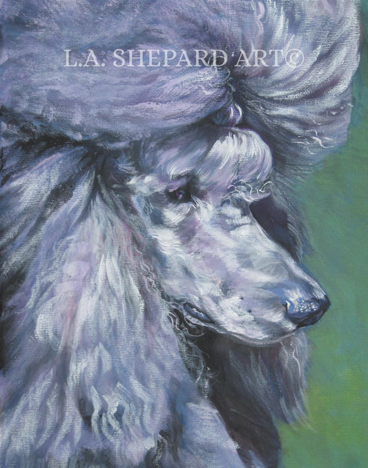 Standard POODLE dog art PORTRAIT PRINT of LAShepard painting 8x10
