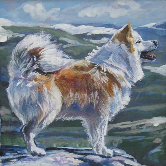 ICELANDIC SHEEPDOG art print of LA Shepard painting 8x8