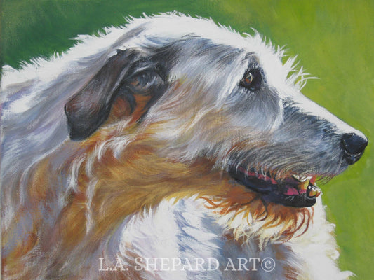 IRISH WOLFHOUND dog art portrait PRINT of LAShepard painting 8x10