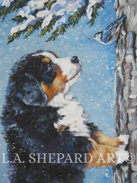 BERNESE MOUNTAIN Dog art PRINT of LAShepard painting 11x14