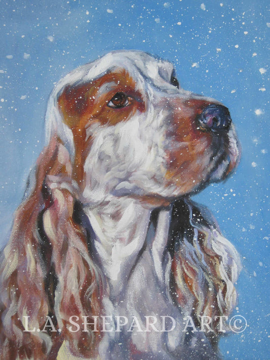 ENGLISH COCKER Spaniel dog art portrait PRINT of LAShepard painting 8x10