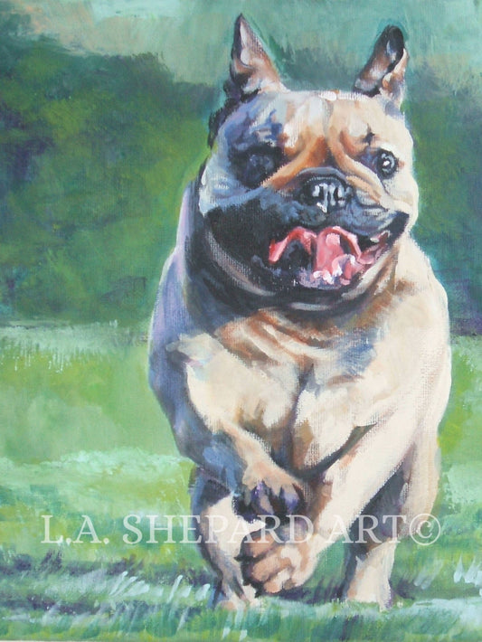 FRENCH BULLDOG art portrait canvas PRINT of LAShepard painting frenchie dog 8x10"