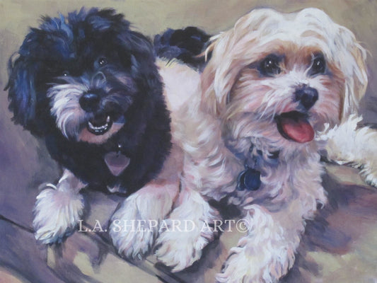 HAVANESE dog art PRINT of LA Shepard painting 12x16 havanais