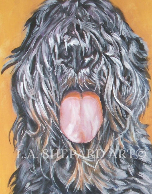 BOUVIER Des Flandres Dog art portrait PRINT of L.A.Shepard painting 8x10