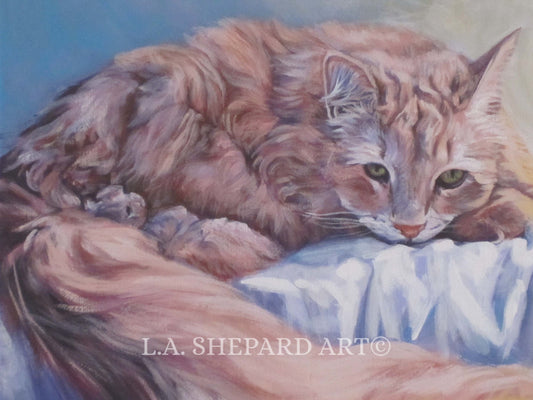 Ginger Cat portrait art giclee print of LA Shepard painting 8x10