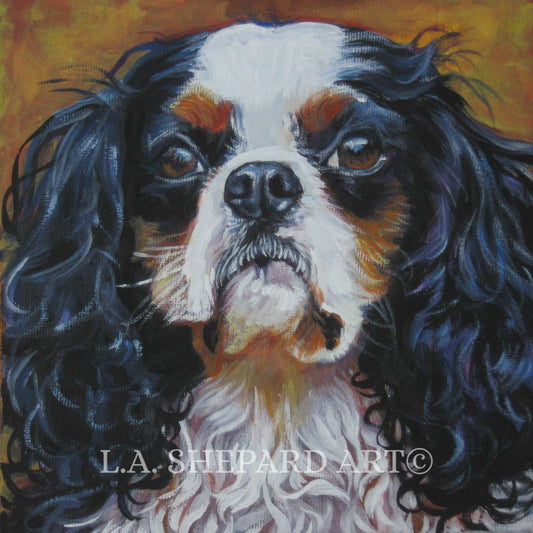 CAVALIER King Charles Spaniel dog art portrait PRINT of LA Shepard painting 12x12