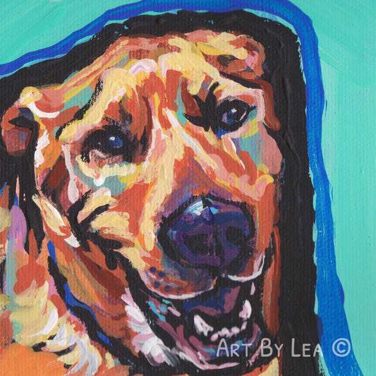 Shar Pei Dog mix art print of pop art dog painting bright colors 8x8