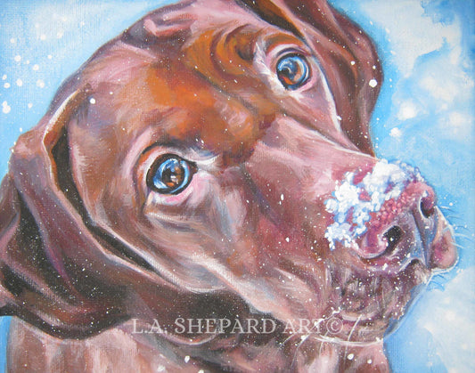 VIZSLA Dog art PORTRAIT canvas PRINT of LAShepard painting 11x14