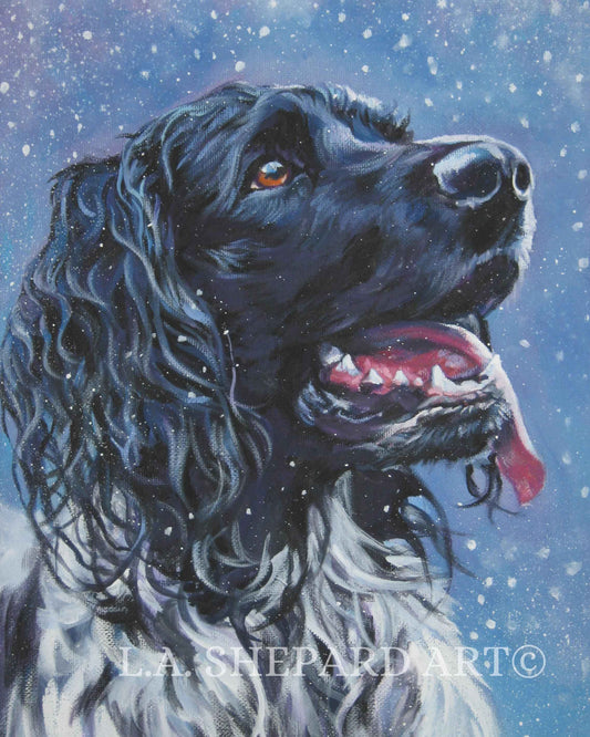 large MUNSTERLANDER dog art portrait canvas PRINT of LA Shepard painting 8x10