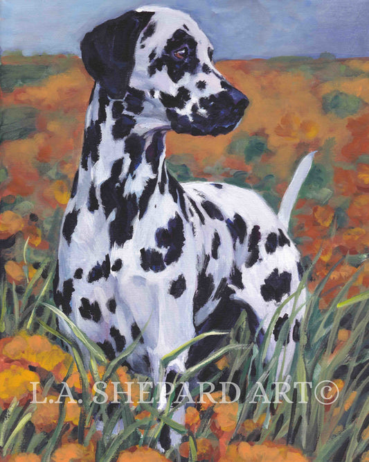 DALMATIAN dog art PRINT of LA Shepard painting 8x10