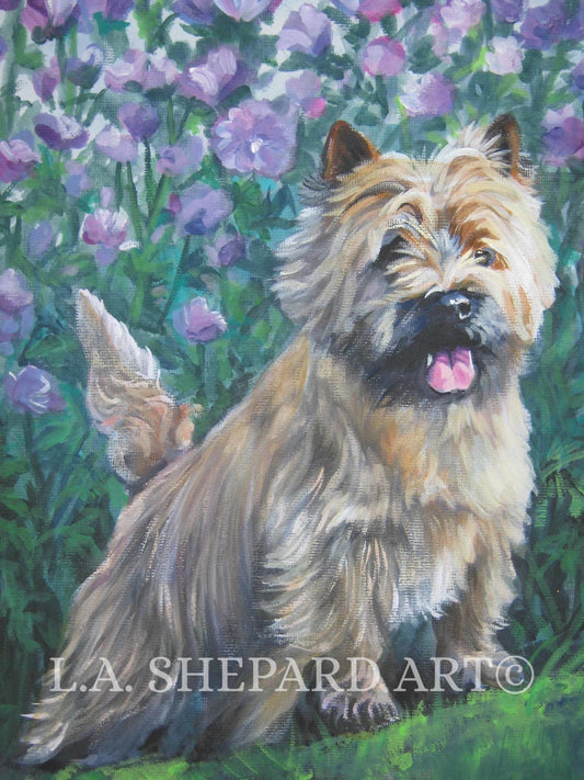 CAIRN TERRIER dog art portrait  canvas PRINT of LAShepard painting 8x10