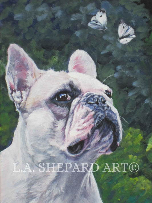 FRENCH BULLDOG art portrait canvas PRINT of LAShepard painting frenchie dog 8x10"