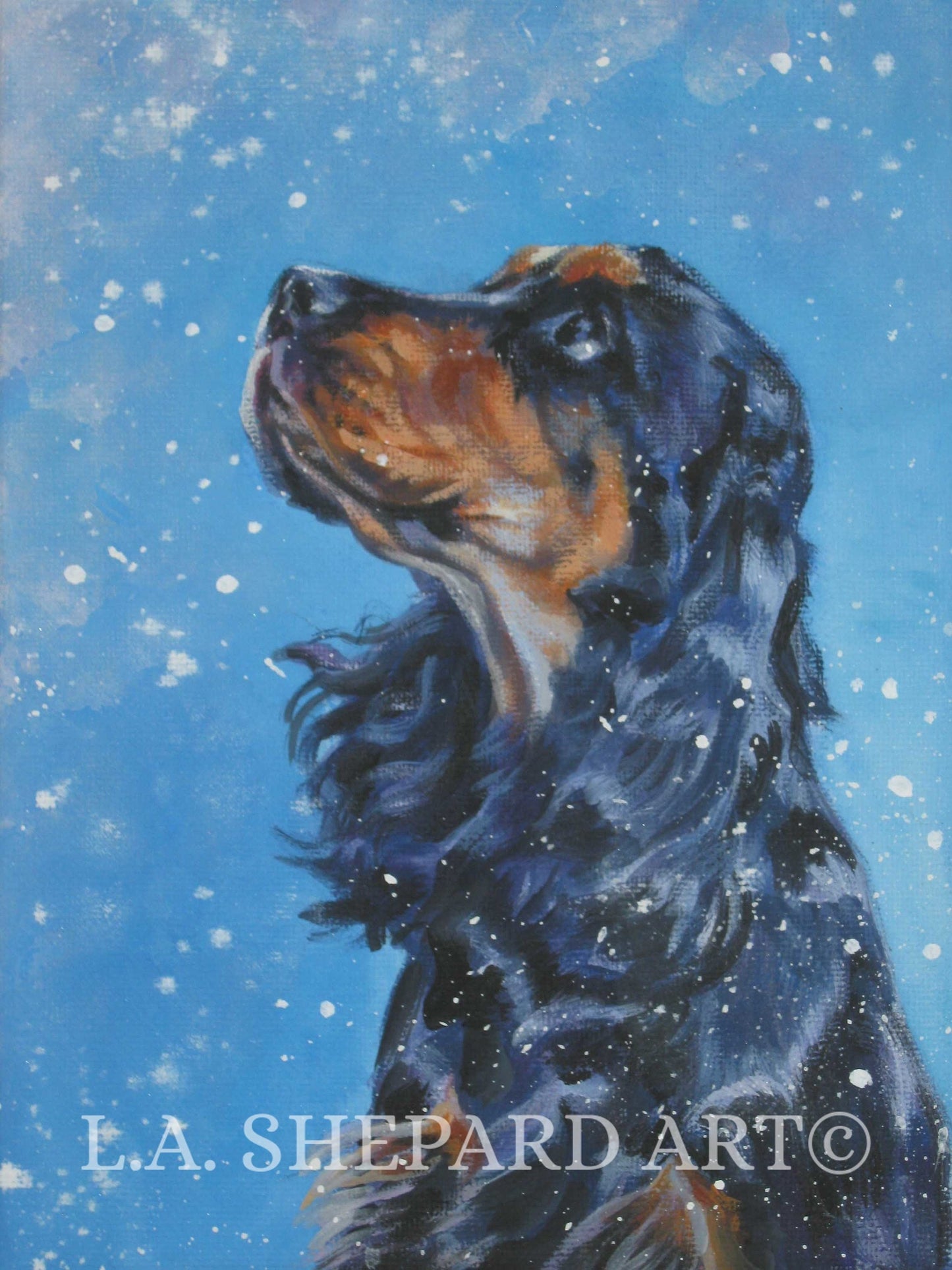 English COCKER Spaniel dog art portrait PRINT of LA Shepard painting 8x10