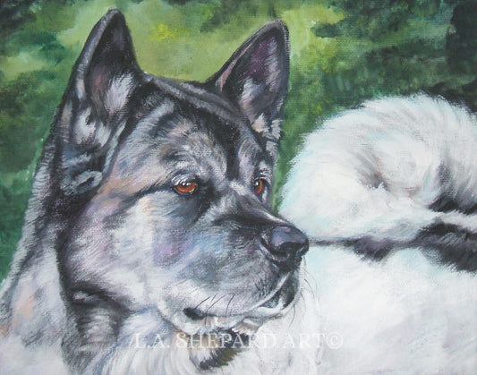 Akita "Handsome Akita" Giclée print of original painting by LA Shepard
