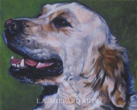 GOLDEN Retriever dog art portrait PRINT of LA Shepard painting 8x10