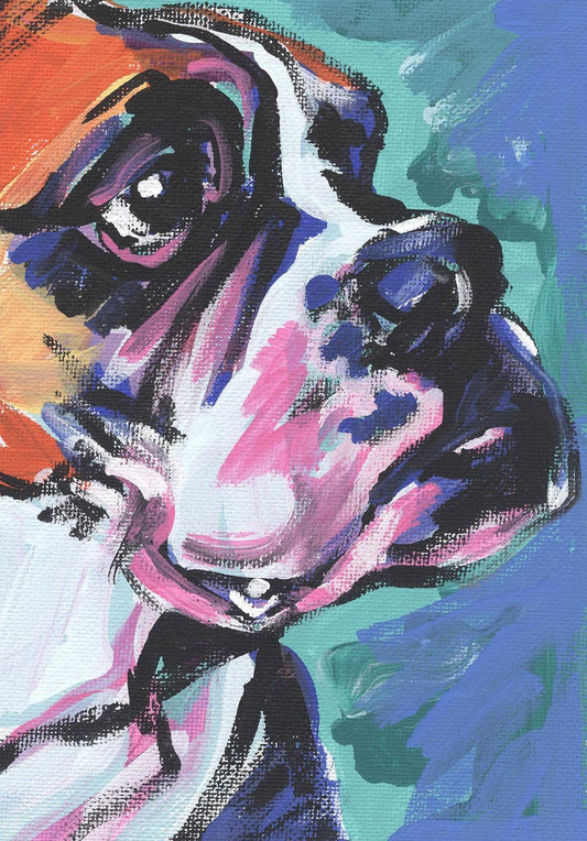 Boxer Dog modern Dog art print pop dog art bright colors 8.5x11" LEA