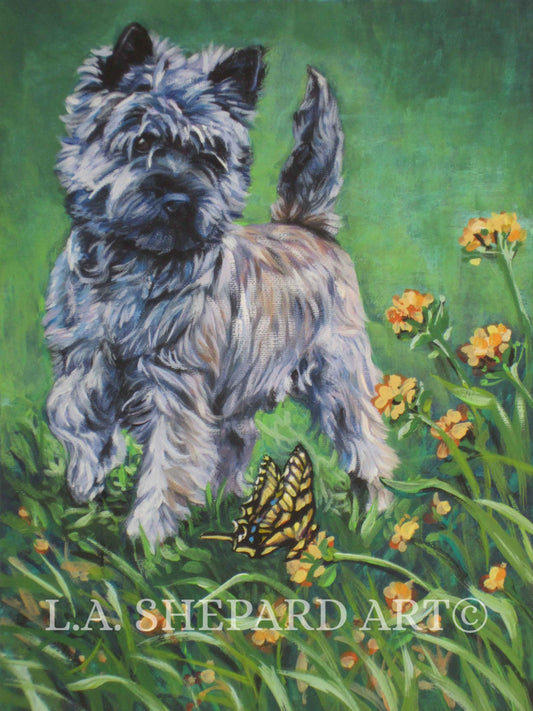 CAIRN TERRIER dog art PRINT of LAShepard painting 8x10"